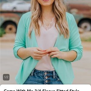 MOA 3/4 sleeve fitted style blazer jacket